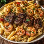 Cozy Garlic Butter Steak Bites & Creamy Cajun Shrimp Penne Recipe