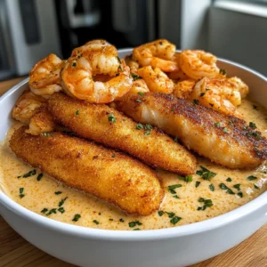Creamy Cajun Shrimp and Crispy Fish Fillets Recipe