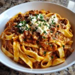 Creamy Mozzarella Beef Fettuccine Recipe