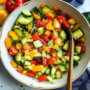 Crunchy Cucumber and Bell Pepper Salad Recipe