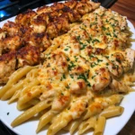 Delicious Double-Cheese Chicken Penne Recipe in Velvety Garlic Butter Sauce