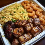 Delicious Surf & Turf Feast with Garlic Butter Rice Recipe