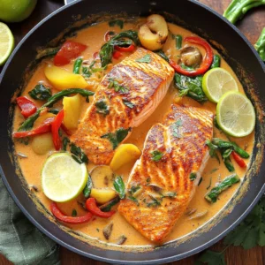 Delicious Thai-Inspired Coconut Curry Salmon Recipe (30 Minutes, One-Pan)