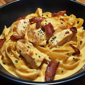 Golden Cajun Butter Chicken & Bacon Pasta Recipe in Creamy Sauce