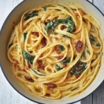 Linguine with Spinach and Sun-Dried Tomato Cream Sauce Recipe