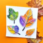Salt Painted Leaves Craft Recipe