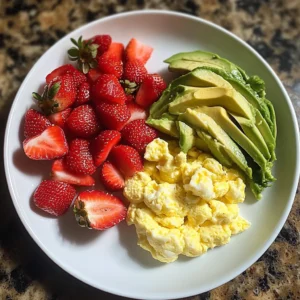 Strawberry Avocado & Scrambled Egg Power Plate Recipe
